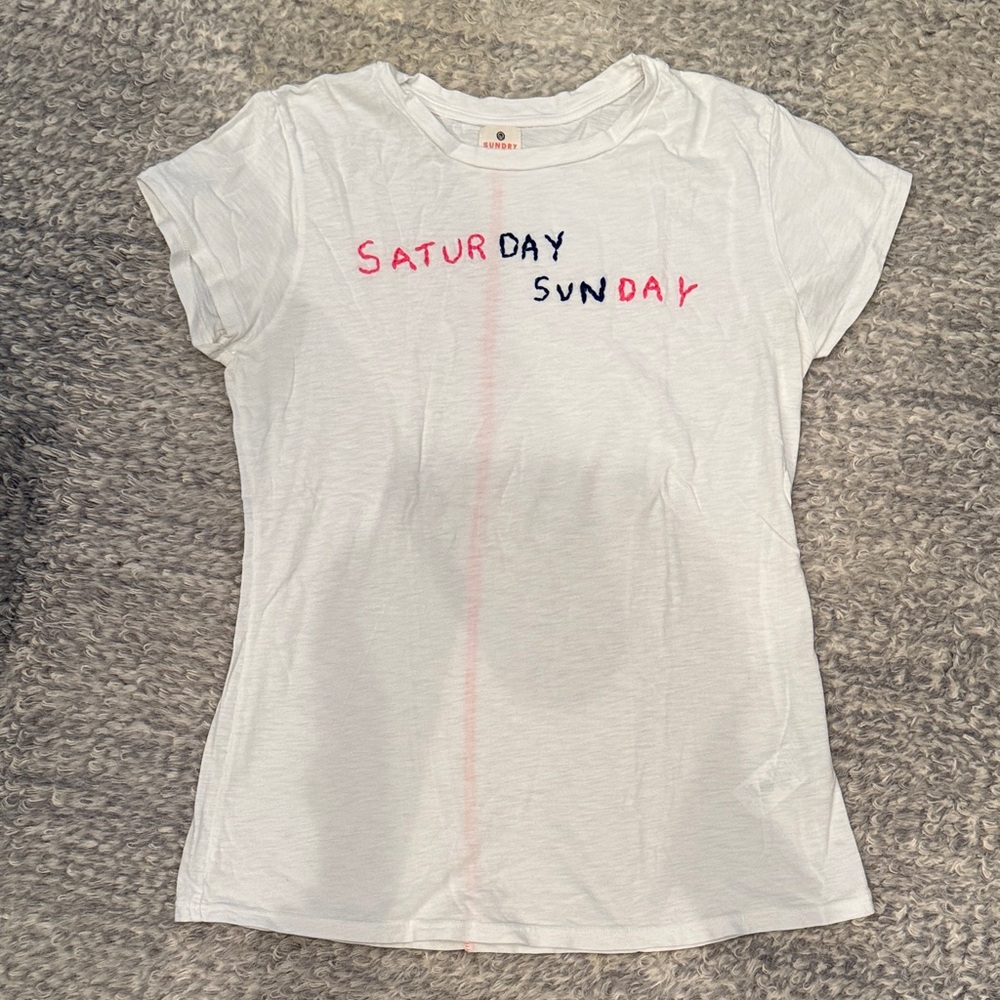 SUNDRY - White Cotton Tee